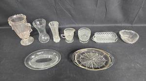 lot 105 image: Set of 10 Assorted Vintage Glassware Pieces - Decorative & Functional