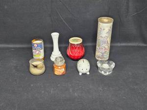 lot 110 image: Group of Home Decor Items - Assorted Candles and Collectibles