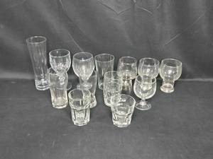 lot 116 image: Group of 12 Assorted Glassware - Tumblers, Wine Glasses, and More