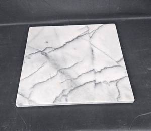 lot 37 image: Square Marble Board - Elegant White with Gray Veining