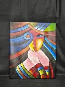 lot 45 image: Colorful Abstract Art Canvas - 24 x 20