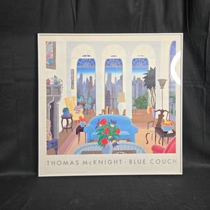 lot 47 image: Framed Thomas McKnight Artwork - Blue Couch