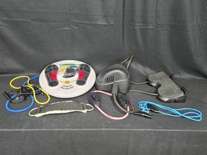 lot 65 image: Fitness Equipment Set - Adjustable Resistance Bungee Bands with Balance Trainer
