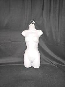 lot 79 image: Female Dress Form Mannequin with Hanger - White