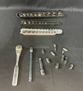 lot 68 image: Assorted Mechanic Tool Set with Sockets and Ratchet Wrench
