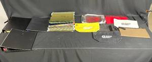 lot 176 image: Collection of 8 Binders and Assorted Pouches - Mixed Colors and Sizes