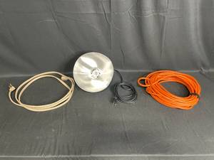 lot 180 image: Lot of 3 Electrical Cords and Aluminum Reflector