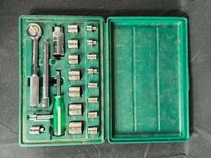 lot 223 image: SK Tools Socket Set - 14 Drive with Ratchet and Accessories