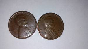 lot 389 image: Lincoln D WHEAT One Cent Penny (2). Years 1932,41.