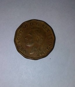 lot 409 image: Canadian 1943 VICTORY Nickel Coin.