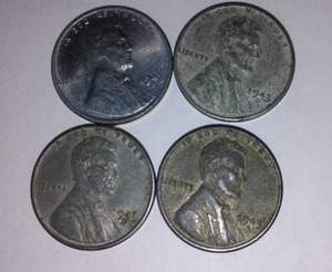 lot 375 image: STEEL 1943 Lincoln Wheat One Cent Penny (4)