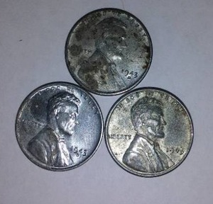 lot 376 image: STEEL 1943 Lincoln Wheat One Cent Penny (3)