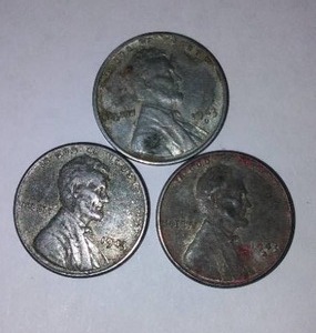 lot 378 image: STEEL 1943 Lincoln Wheat One Cent Penny (3)