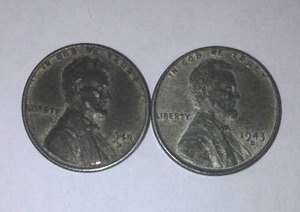lot 380 image: STEEL 1943 Lincoln Wheat One Cent Penny (2)