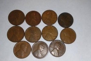 lot 475 image: Lincoln WHEAT One Cent Penny (10.)