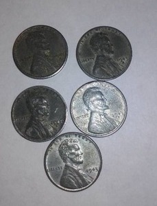 lot 517 image: Lincoln 1943 STEEL WHEAT One Cent Penny (5).