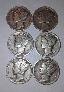 lot 527 image: MERCURY Silver Dime (6).