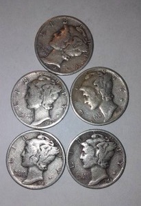 lot 528 image: MERCURY Silver Dime (5).