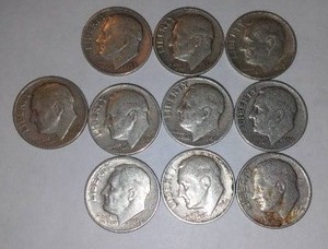 lot 530 image: Roosevelt Silver Dime (10).