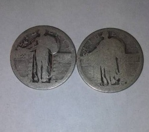 lot 547 image: STANDING LIBERTY Silver Quarter (2).