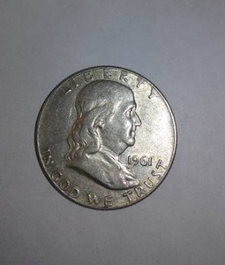 lot 552 image: FRANKLIN 1961 Half Dollar Coin.