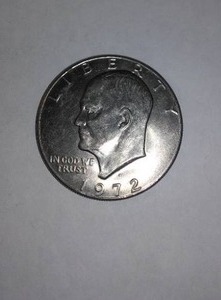 lot 580 image: Eisenhower 1972 Silver One Dollar Coin.