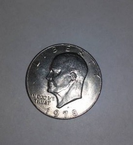 lot 584 image: Eisenhower 1978 Silver One Dollar Coin.