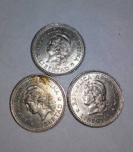 lot 616 image: ARGENTINA 1957, FIVE CENTAVOS (3)