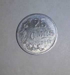 lot 634 image: LUXEMBOURG 1957 25 CENTIMES.