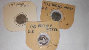 lot 521 image: INDIAN HEAD Buffalo Nickel (3).