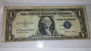 lot 601 image: United States SILVER CERTIFICATE One Dollar Bill. Series 1935E.