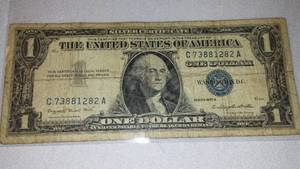 lot 606 image: United States SILVER CERTIFICATE One Dollar Bill. Series 1957A.