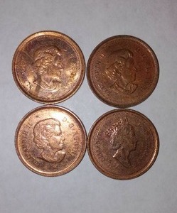 lot 652 image: CANADA One Cent Coin. Years 2000,06,10,11