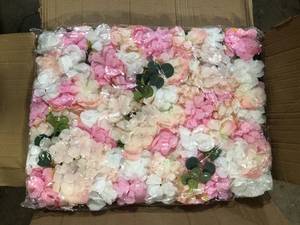 YIYIBYUS 12-Pieces 23.62 in. x 15.74 in. Artificial Silk Hydrangea Dahlia Flowering Plants Wall Panels HomeWedding Decoration  Customer Returns See Pictures