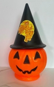 lot 3 image: Vintage Halloween Pumpkin Blow Mold