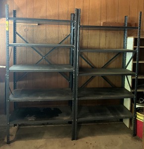 lot 91 image: Two Metal Shelves