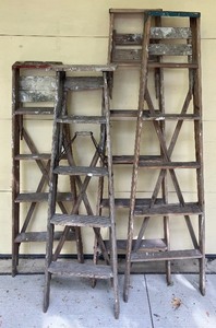 lot 99 image: LOT of Four Wooden Stepladders