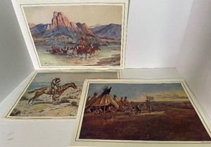 lot 140 image: Vintage CM Russell Print Lot of 11 American Indian Prints
