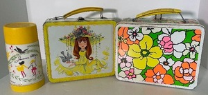 lot 153 image: Vintage Metal Lunchboxes Junior Miss and Retro Flower Power
