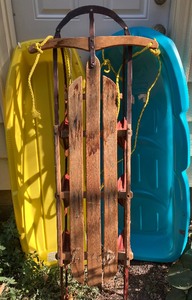 lot 165 image: Lot of 3 Vintage Sleds
