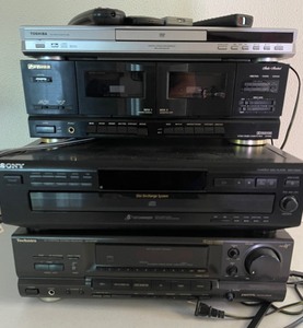 lot 155 image: Electronics Lot Speakers, Stereo Receiver, Disc Exchange System, DVD Tape Deck