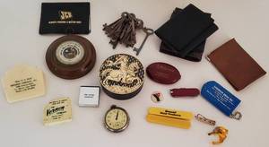lot 207 image: Vintage Ephemera - West Clox Pocket Ben Pocket Watch, Skeleton Keys and More