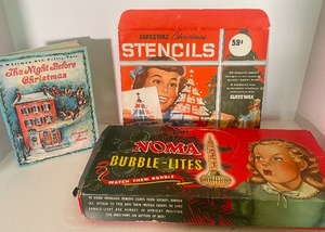 lot 210 image: Vintage Christmas - Bubble-Lites and Window Stencils