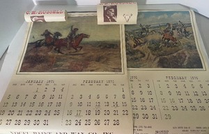 lot 254 image: Vintage CM Russel Print and Calendars 19751976