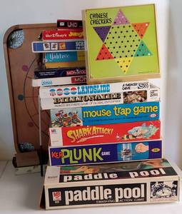 lot 226 image: LOT of Sixteen Vintage Boardgames - Mouse Trap (IDEAL), Ker Plunk (IDEAL)