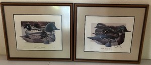 lot 274 image: Two Signed and Numbered Duck Prints, Framed and Matted