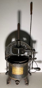 lot 287 image: Antique Cast Iron Apple Press, Enterprise M.F.G. Co and Rug Beater