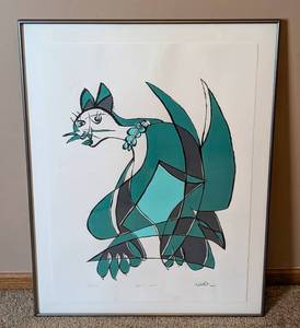 lot 16 image: Framed Abstract Green Sushi Print