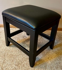 lot 62 image: Black Faux Leather  Stool