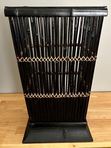 lot 73 image: Black Wood Home Decor  Umbrella Basket